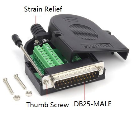 D-SUB DB25 Male 25Pin Plug Breakout Board Terminals Adapter Solderless Conne QW